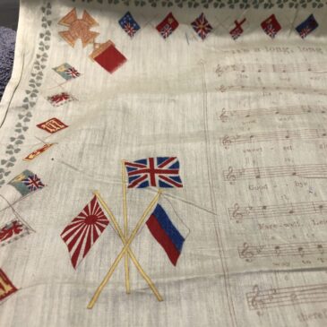 Great War silk handkerchief “Its A Long Way to Tipperary music and words